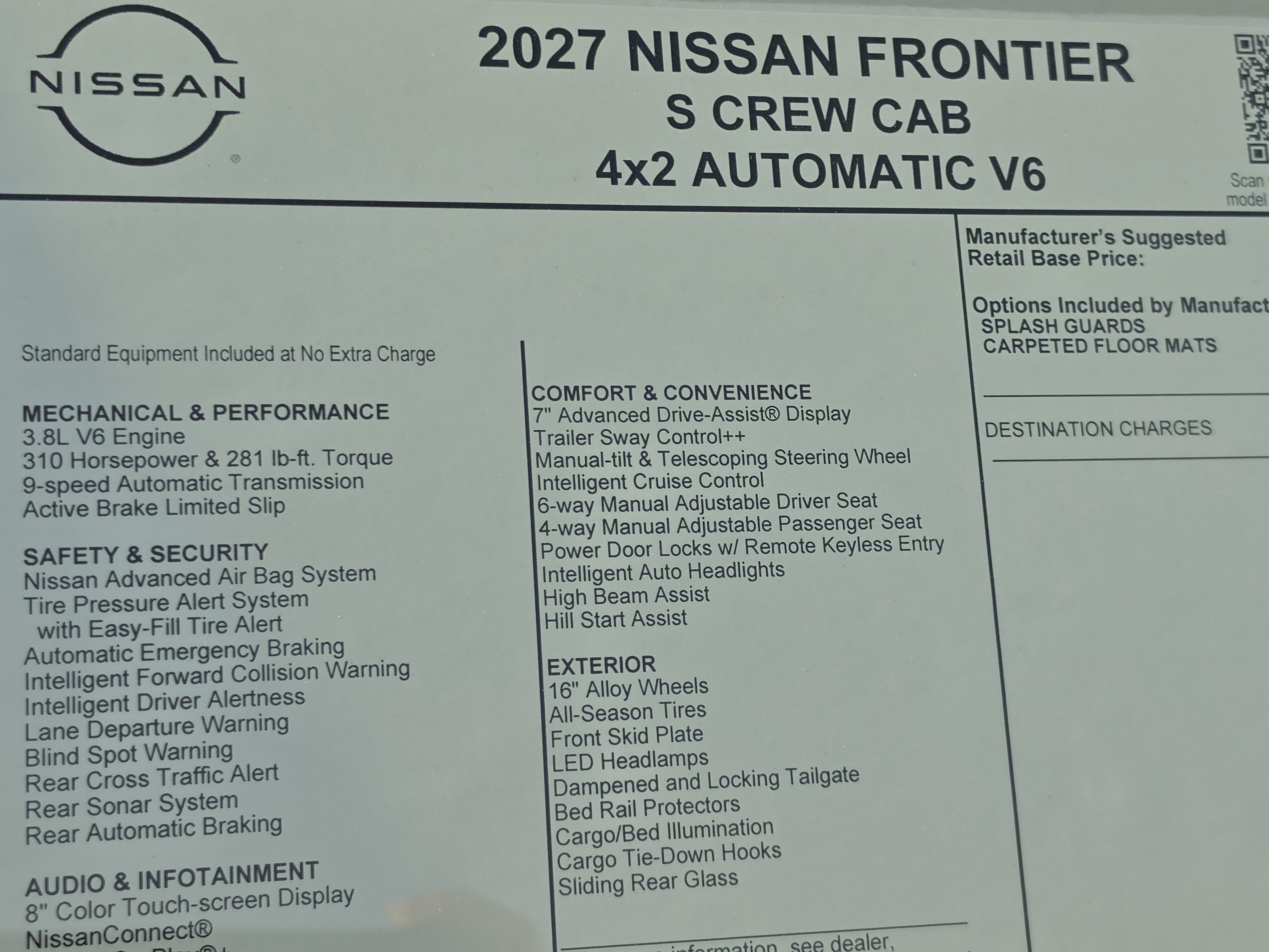 2027 Nissan Frontier S