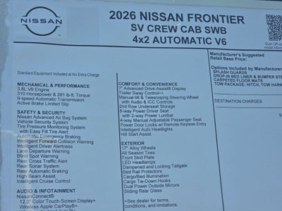 2026 Nissan Frontier SV