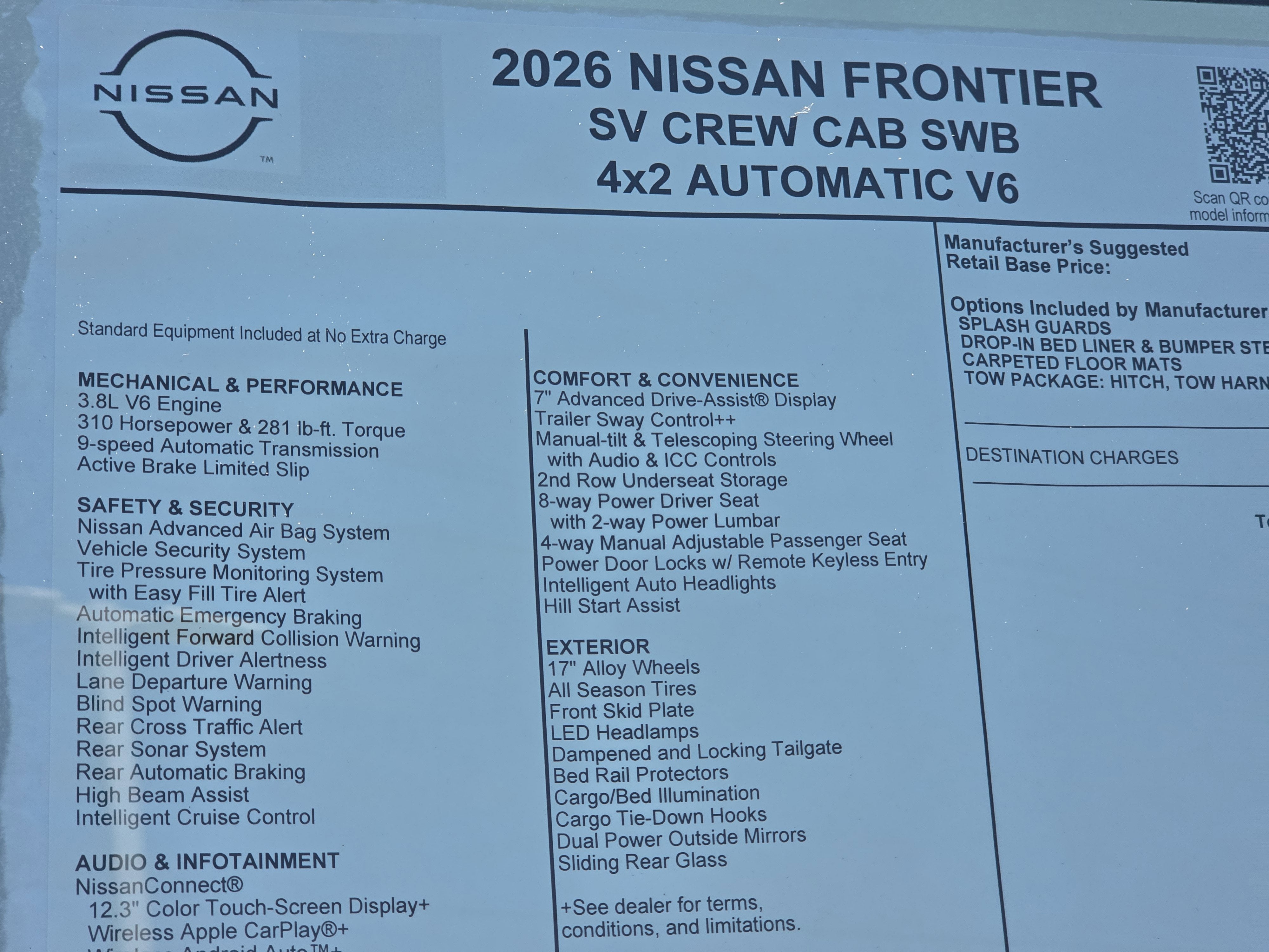 2026 Nissan Frontier SV