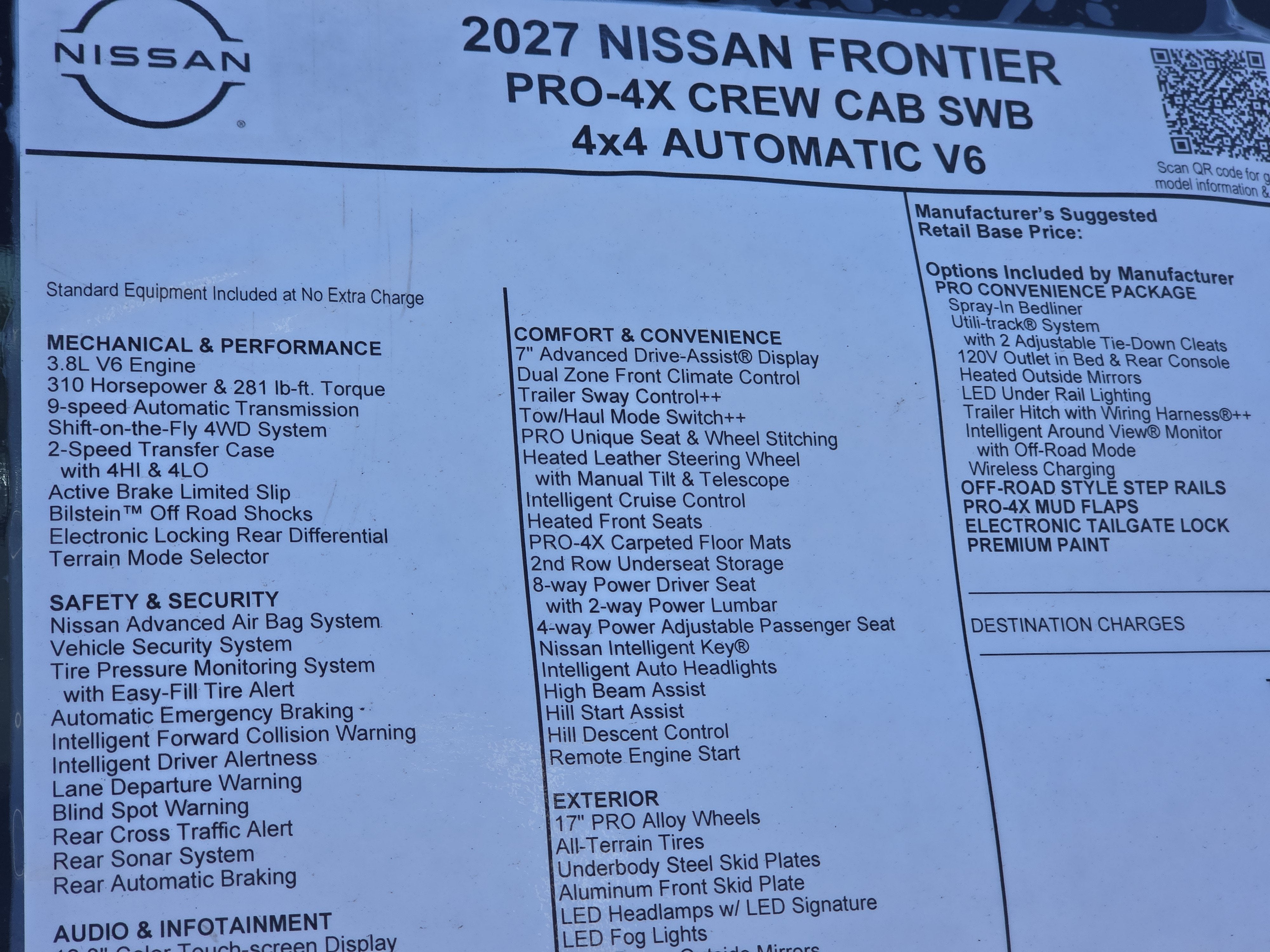 2027 Nissan Frontier PRO-4X
