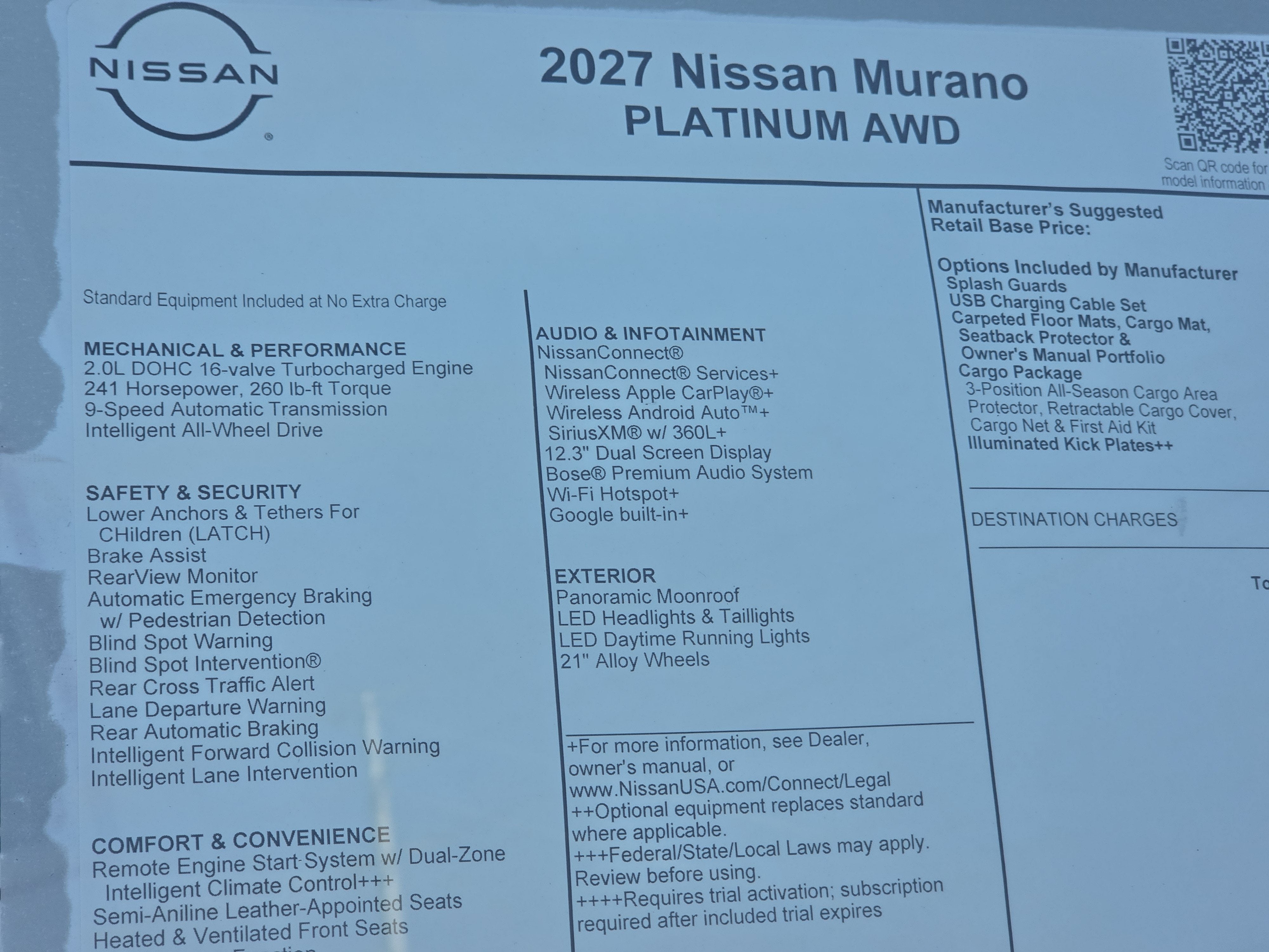 2027 Nissan Murano Platinum
