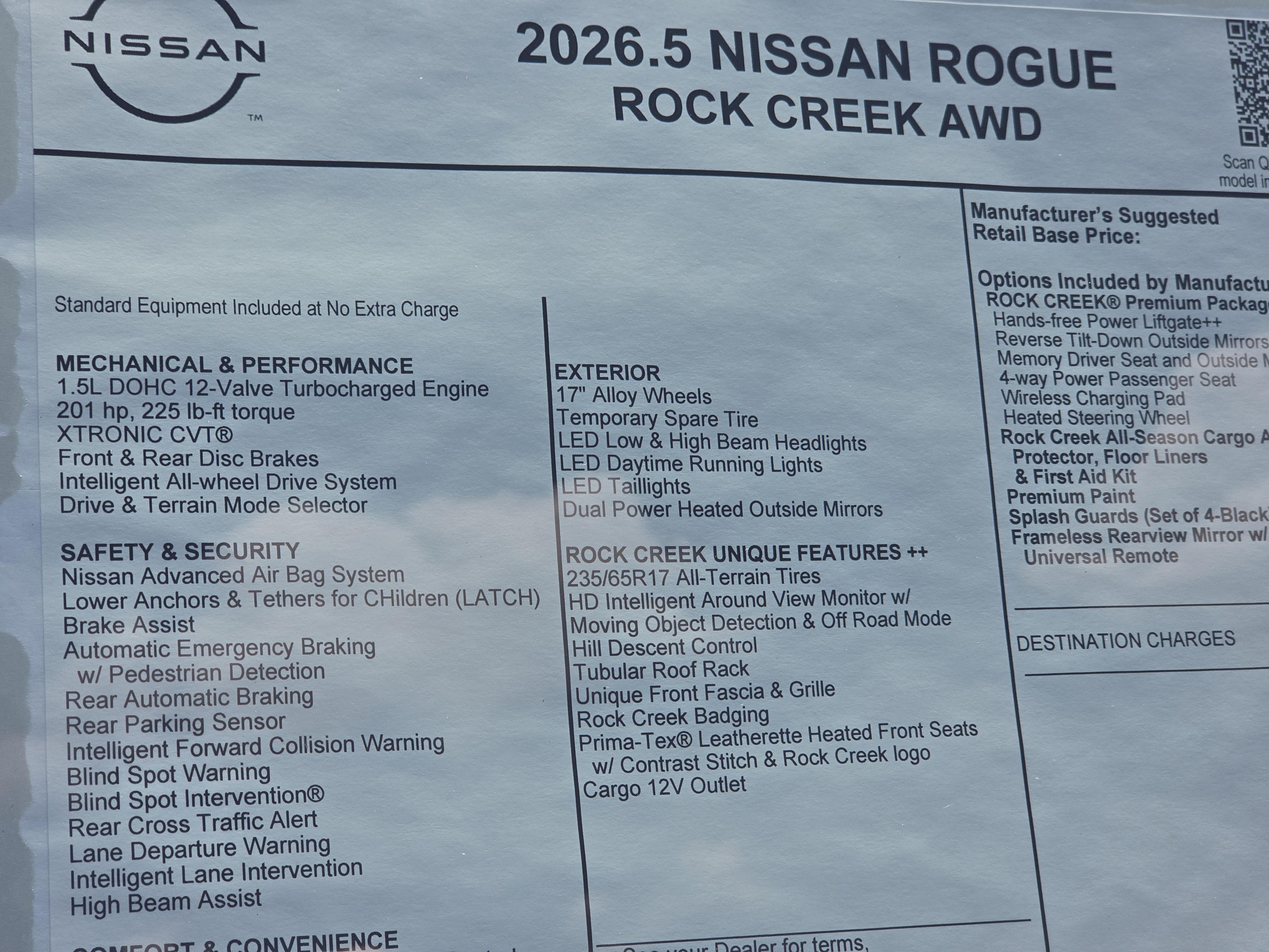 2026 Nissan Rogue Rock Creek