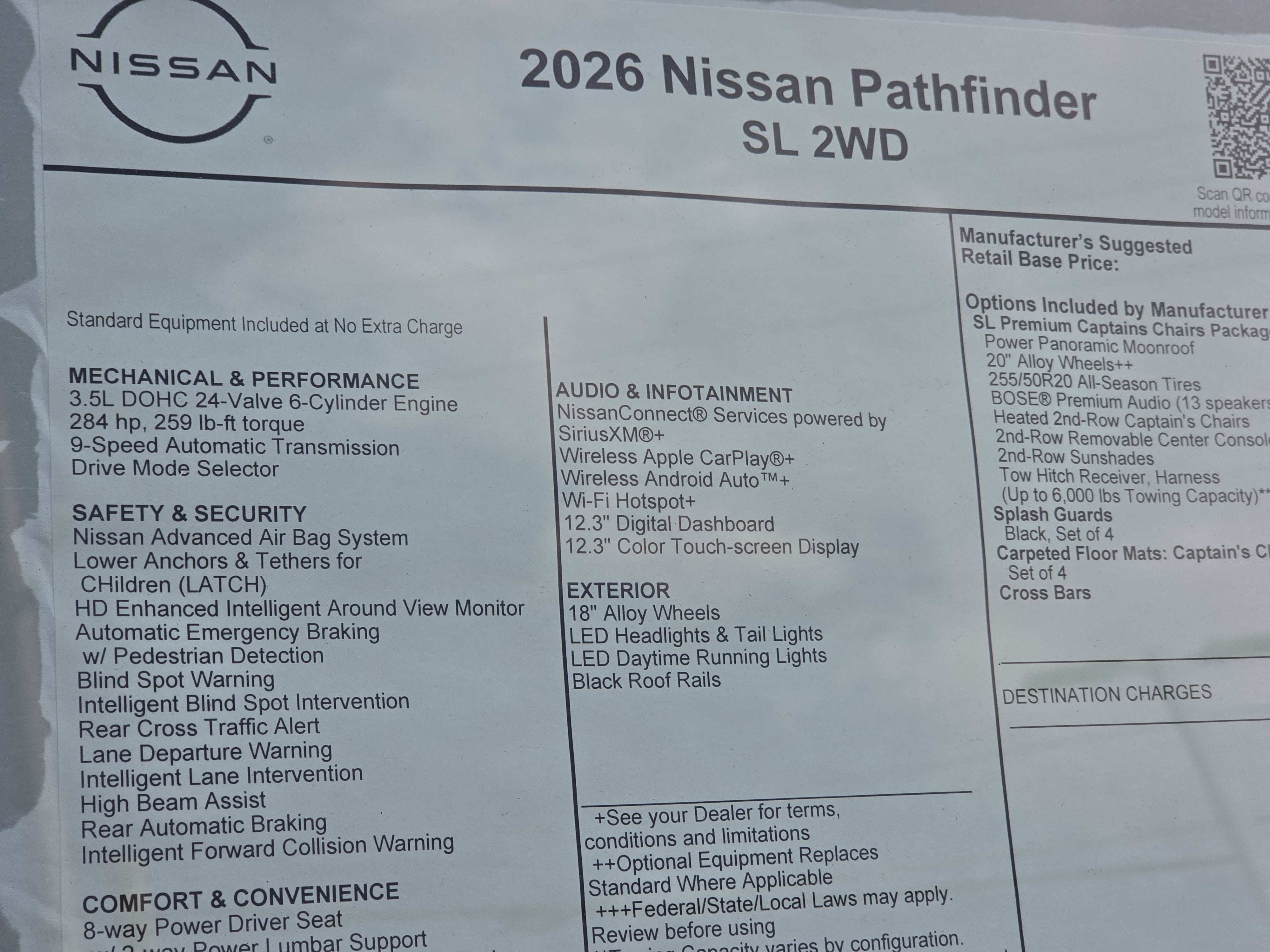 2026 Nissan Pathfinder SL